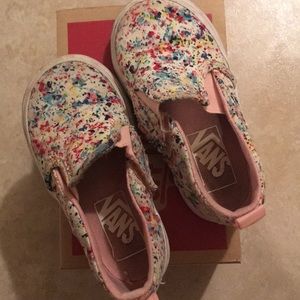 Pink Vans Splatter Slip-Ons